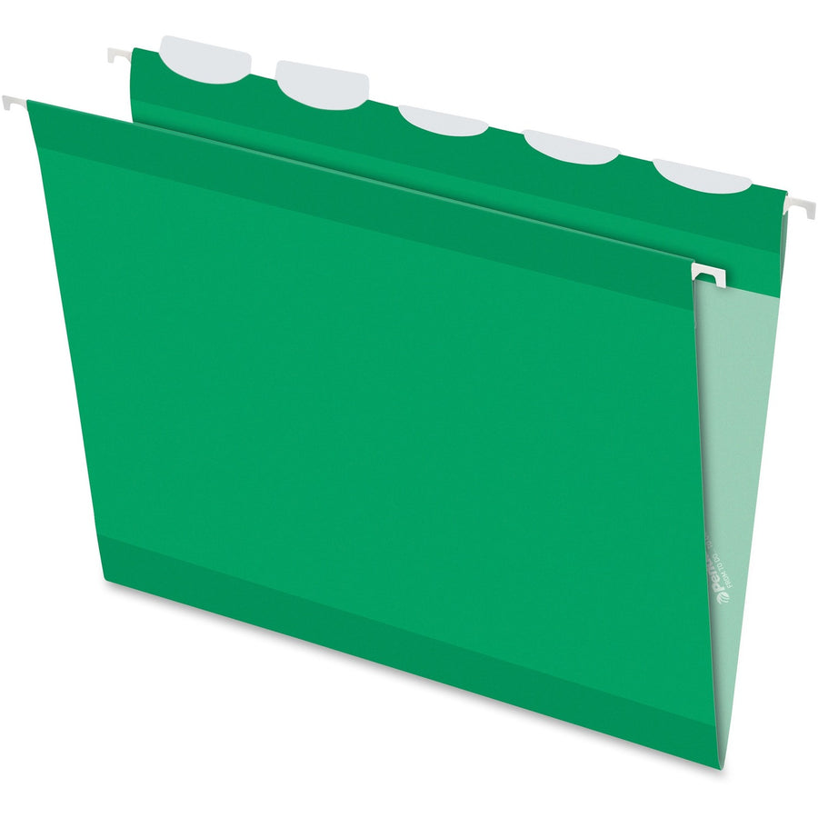 TOPS Pendaflex Ready-Tab 1/5 Tab Cut Letter Recycled Hanging Folder, Bright Green, 8 1/2" Width x 11" Length, 25 / Box — view 1