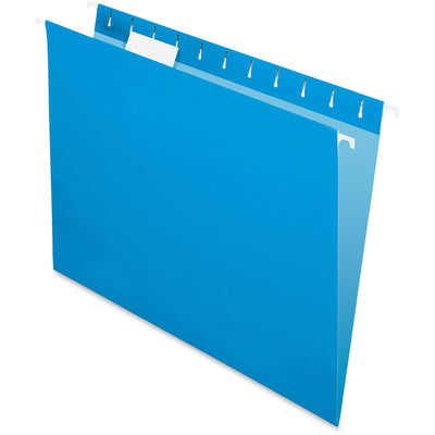 TOPS Pendaflex Essentials 1/5 Tab Cut Letter Recycled Hanging Folder, Blue, 8 1/2" Width x 11" Length, 25 / Box — view 1