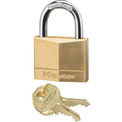 Master Lock Solid Brass Padlock, 1.6" x 0.3", MLK140D