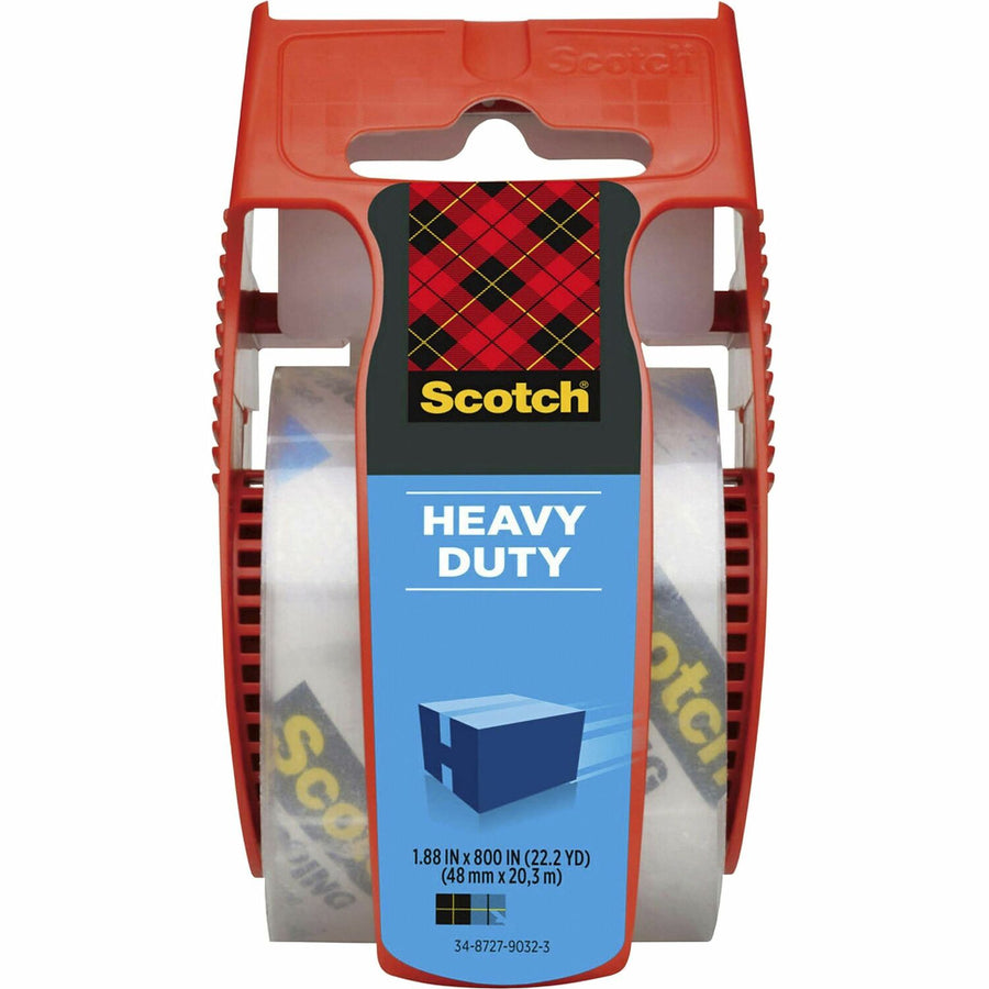 Scotch Super-Strength Packaging Tape, Clear, Synthetic Rubber Resin, 1.88", 22.20 yd, 1 1/2", Heavy Duty, 1 Roll, MMM142