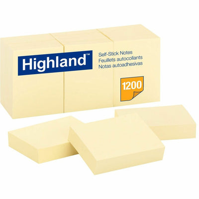 3M Highland Self-Sticking Notepads, Yellow, 1 Pack — view 1