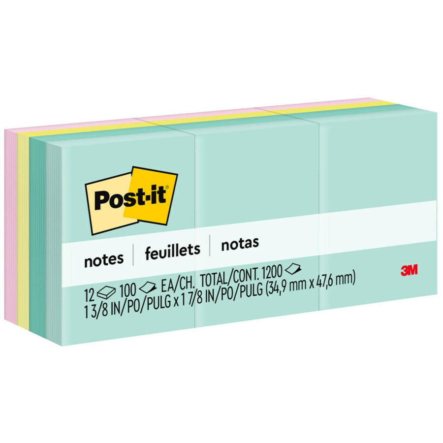Post-it® Notes - Beachside Café Color Collection, Guava, Paper, Repositionable, 1 / Pack, MMM653AST
