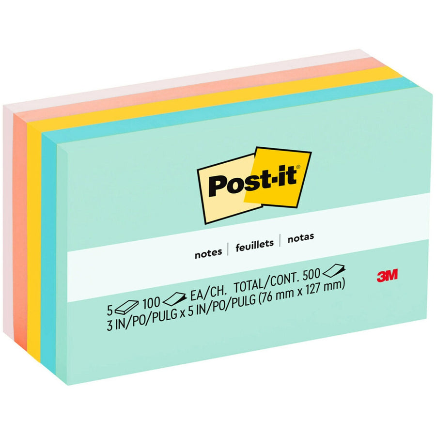 Post-it® Notes - Beachside Café Color Collection, Pink Salt, Paper, Repositionable, 1 / Pack, MMM655AST