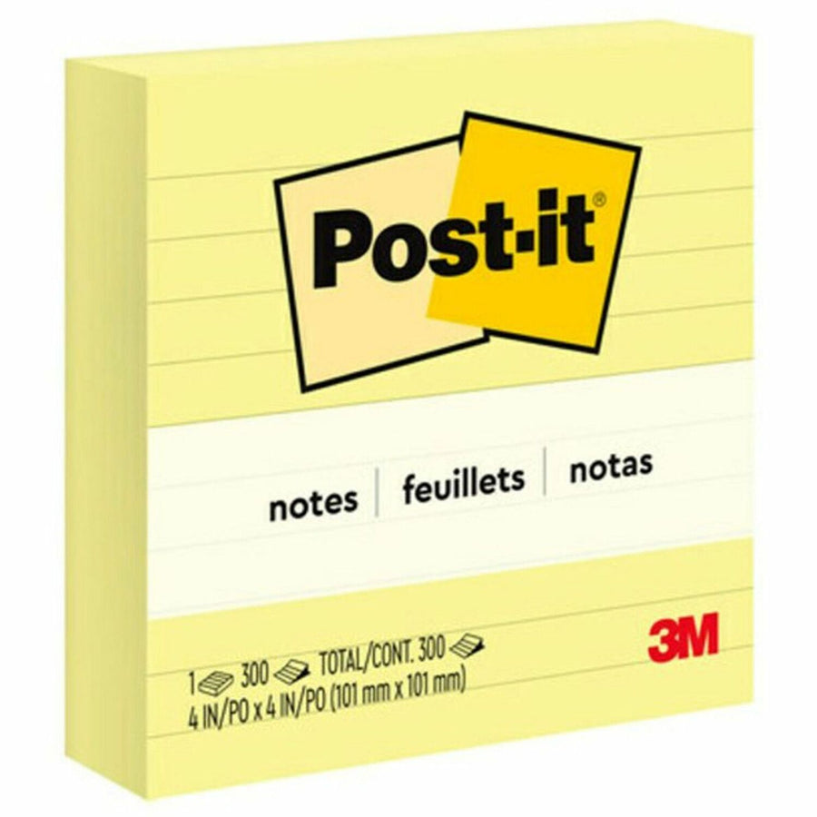 Post-it® Lined Notes, Canary Yellow, Paper, Recyclable, 1 Pad, MMM675YL