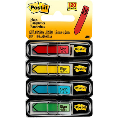 3M Post-it Message Flags, Assorted, 120 / Pack, MMM684SH