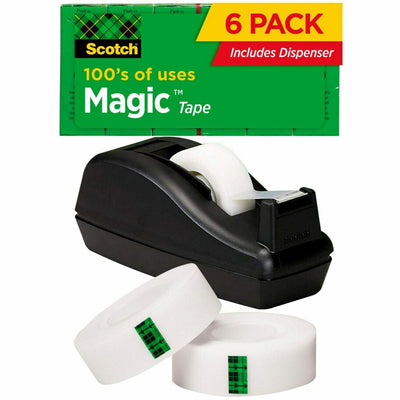 3M Scotch 3/4"W Magic Tape, Clear, 1 Pack, MMM810C40BK