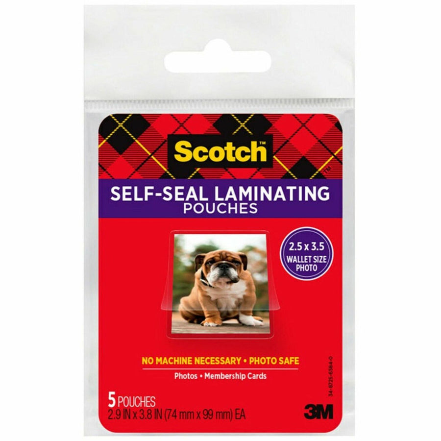 Scotch Self-sealing Photo Laminating Sheets, Clear, 5 / Pack, MMMPL903G