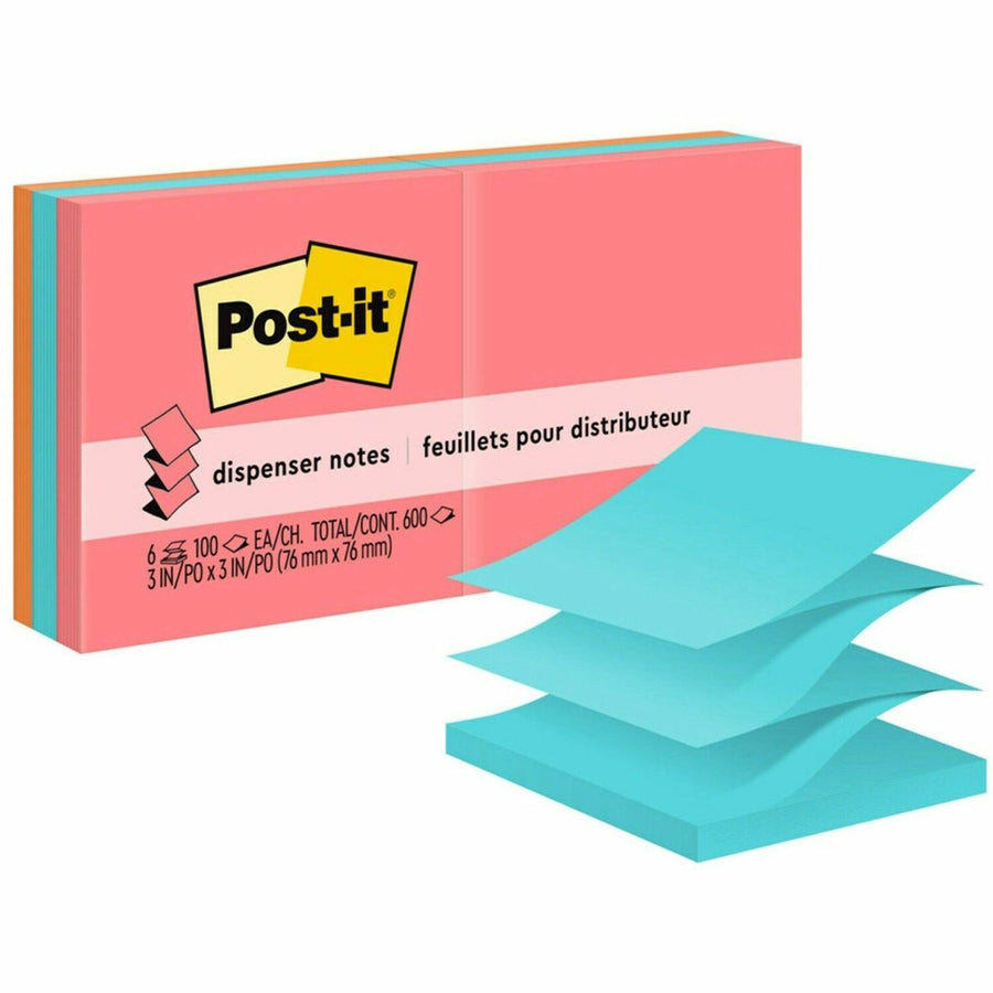 Post-it® Pop-up Adhesive Note, Concord, Paper, Repositionable, 1 / Pack, MMMR330AN