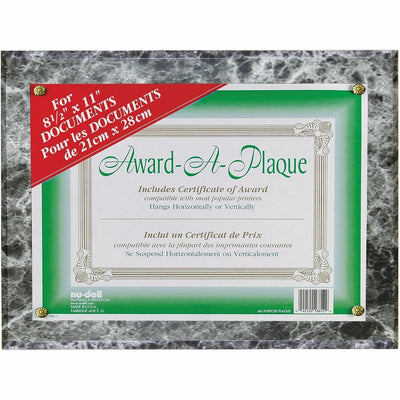 Nu-Dell Golite Woodgrain Award-A-Plaque, Black Marble, NUD18815M