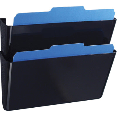 Officemate 21405 Mountable Wall File, Letter Size, 2 Slot, Black, 2 / Box, OIC21405