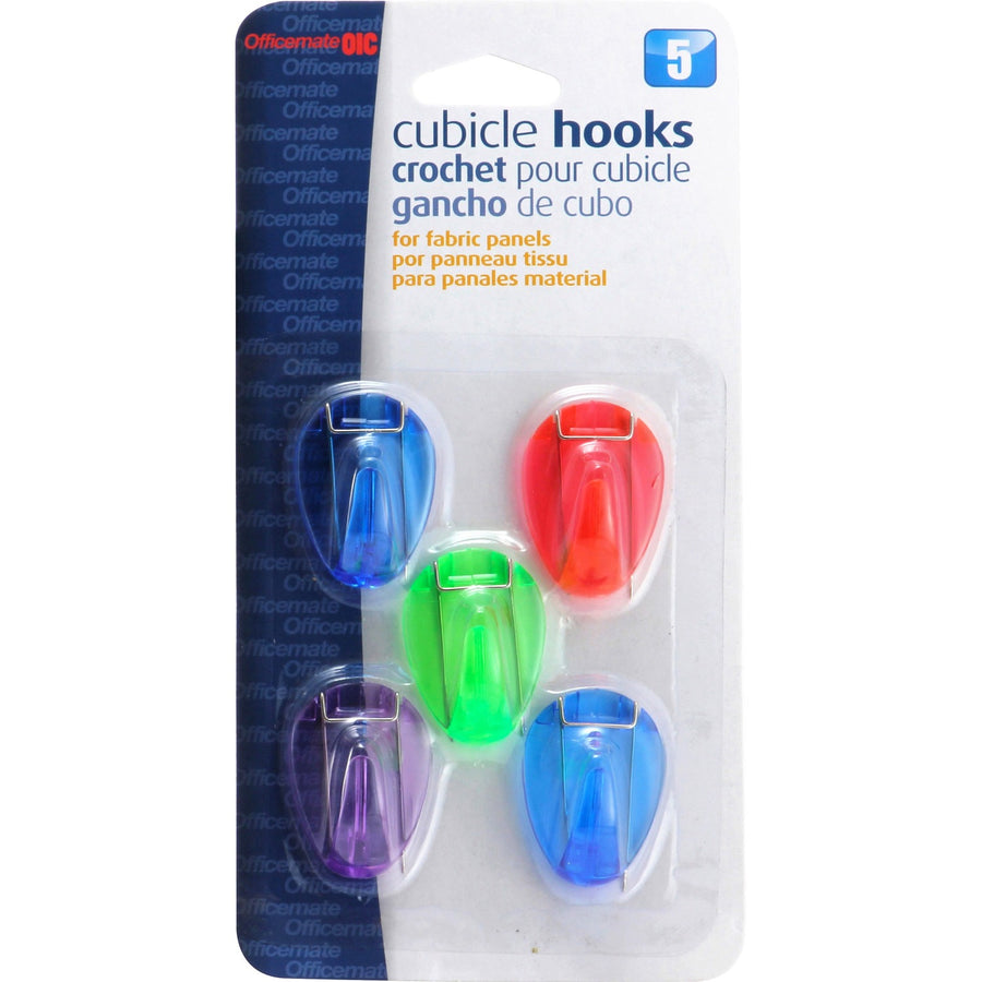 Officemate Cubicle Hooks, Standard, Assorted, 5 / Pack, OIC30181