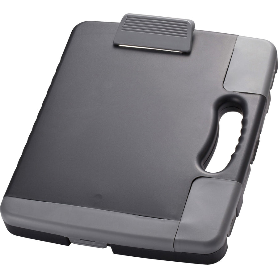 Officemate Portable Clipboard Storage Case, 11.8" x 14.5", Charcoal, Low Profile Clip, OIC83301