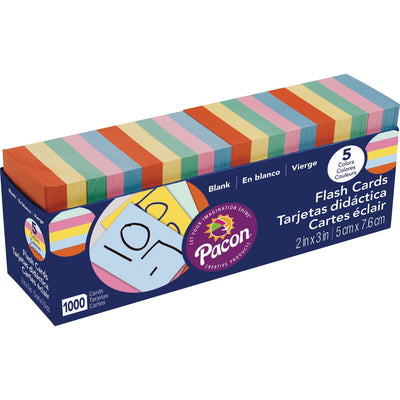 Dixon Ticonderoga Pacon Blank Flash Card Dispenser Box, Assorted, 1000 / Pack, PAC74170