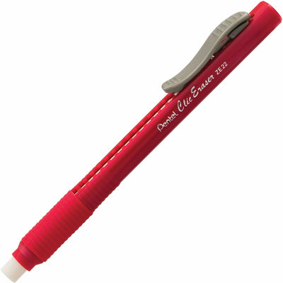 Pentel Rubber Grip Clic Eraser, Red, 12EA/BX 48BX/CT — view 1