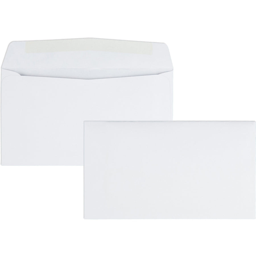 Quality Park No. 6-3/4 Business Envelopes with Gummed Flap, White, Wove, 24 lb, 500 / Box, QUA90070