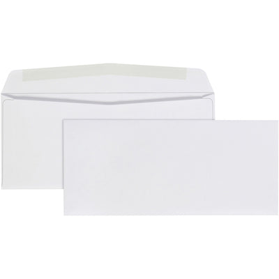 Quality Park No. 9 Business Envelopes with Gummed Flap, White, 500 / Box, QUA90090