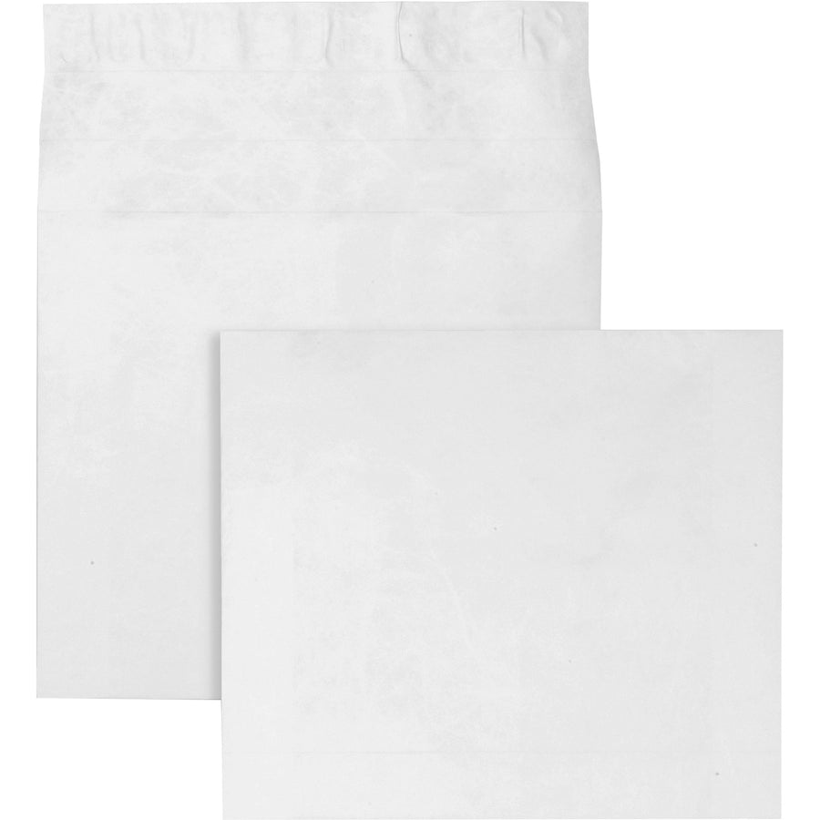 Survivor® 12 x 16 x 2 DuPont Tyvek Expansion Envelopes with Self-Seal Closure, White, 18 lb, Heavyweight, 100 / Carton, QUAR4492
