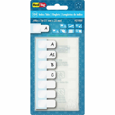 TOPS Redi-Tag Permanent Stick Write-On Index Tabs, White, 1 Pack, RTG31000