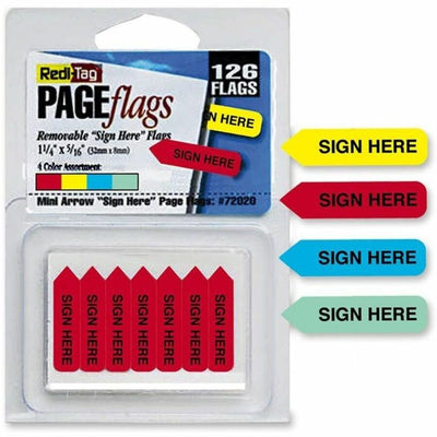TOPS Redi-Tag Sign Here Mini Arrows, Assorted, 1 Pack, RTG72020