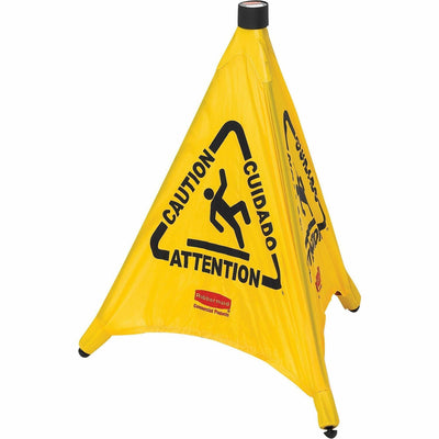 Rubbermaid Commercial Multi-Lingual Caution Safety Cone, Yellow, RCP9S0000YW
