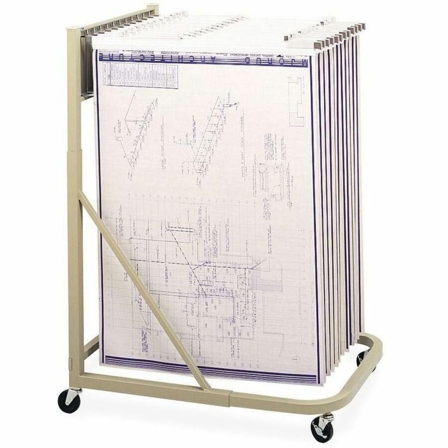 Safco Mobile Cart, 27" x 61.63", Sand, Steel, SAF5026