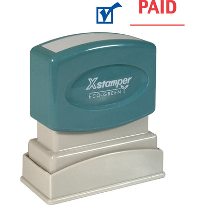 Shachihata Xstamper Red/Blue PAID Title Stamp, XST2024