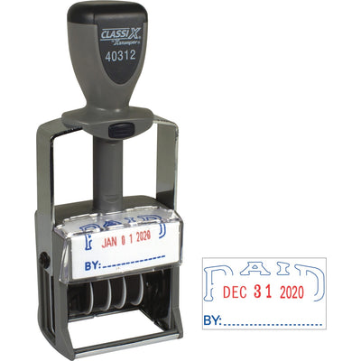 Xstamper Heavy-duty PAID Self-Inking Dater, ClassiX, Metal, XST40312