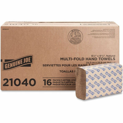 Genuine Joe Paper Towel Multi fold 250 sheets Natural, 16 / Carton, GJO21040
