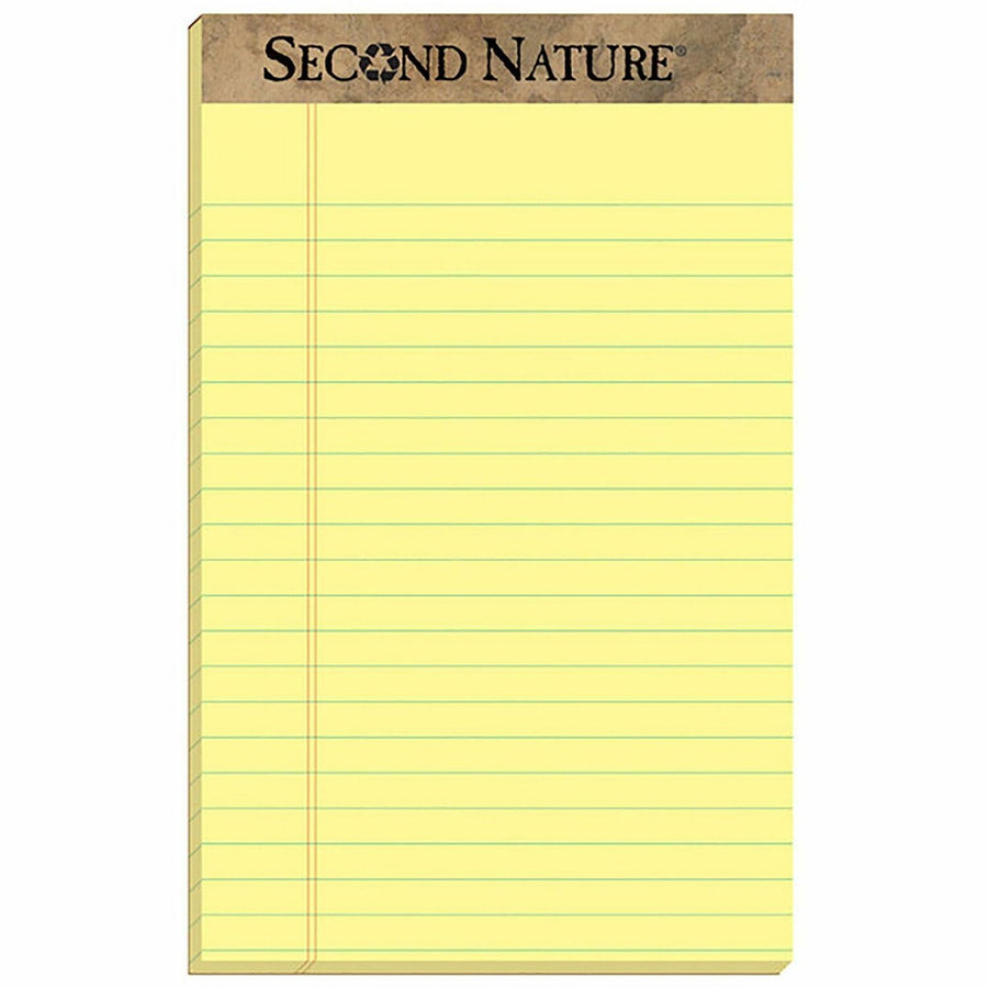 TOPS Second Nature Recycled Jr Legal Writing Pad, 5" x 8", 15 lb, 50, Perforated, 1 Dozen, TOP74840