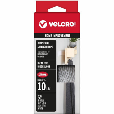 VELCRO® Industrial Strength 4ft x 2in Roll White, Plastic, Sticky, 1 / Roll, VEK90595