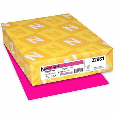 Astrobrights Color Card Stock - Fireball Fuchsia, 8.5" x 11", 65 lb, Heavyweight, 1 / Pack, WAU22881