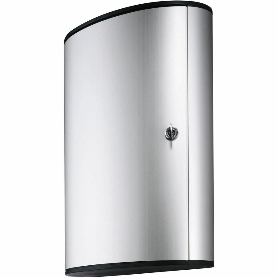 DURABLE 72-Key Brushed Aluminum Key Cabinet, 11.9" x 15.7", Silver, Security Lock, DBL195523