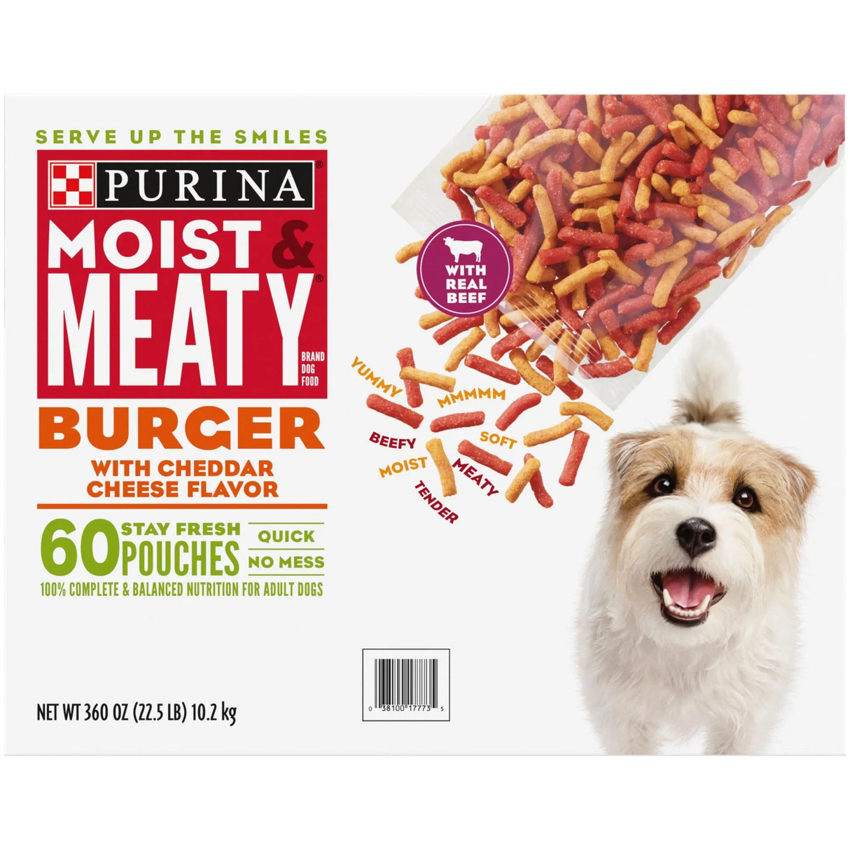 Purina Moist & Meaty Burger Treats (60-Pack, 6 oz Each) | Cheddar Cheese Flavor Dog Snacks Purina
