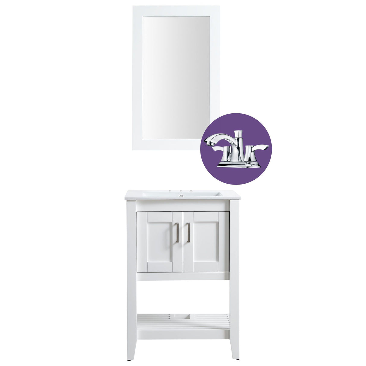 ANZZI 24 vanity with faucet white
