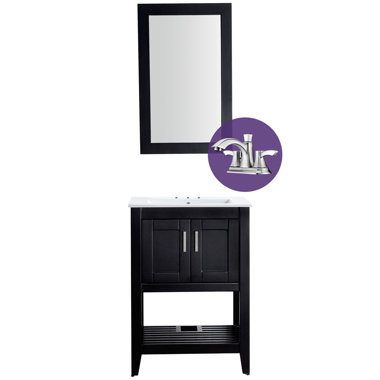 ANZZI Mosset black vanity with faucet
