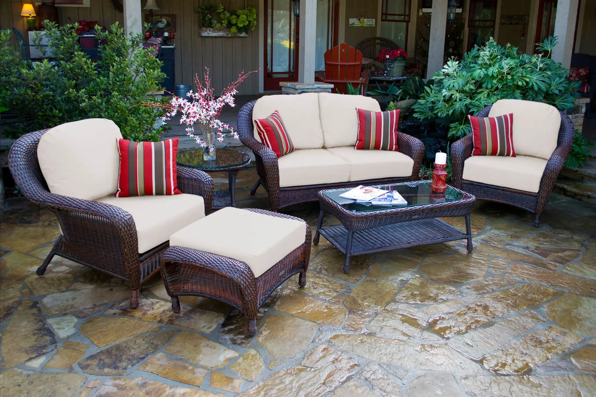 Tortuga Outdoor Richmond Loveseat Set (6-Piece, Java) | Cozy Patio Seating with Cushions Tortuga Outdoor