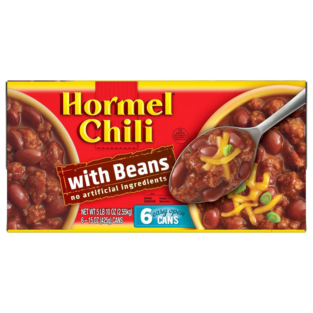 Hormel Chili with Beans (6-Pack, 15 oz Each) | Hearty, Ready-to-Heat Meal Hormel