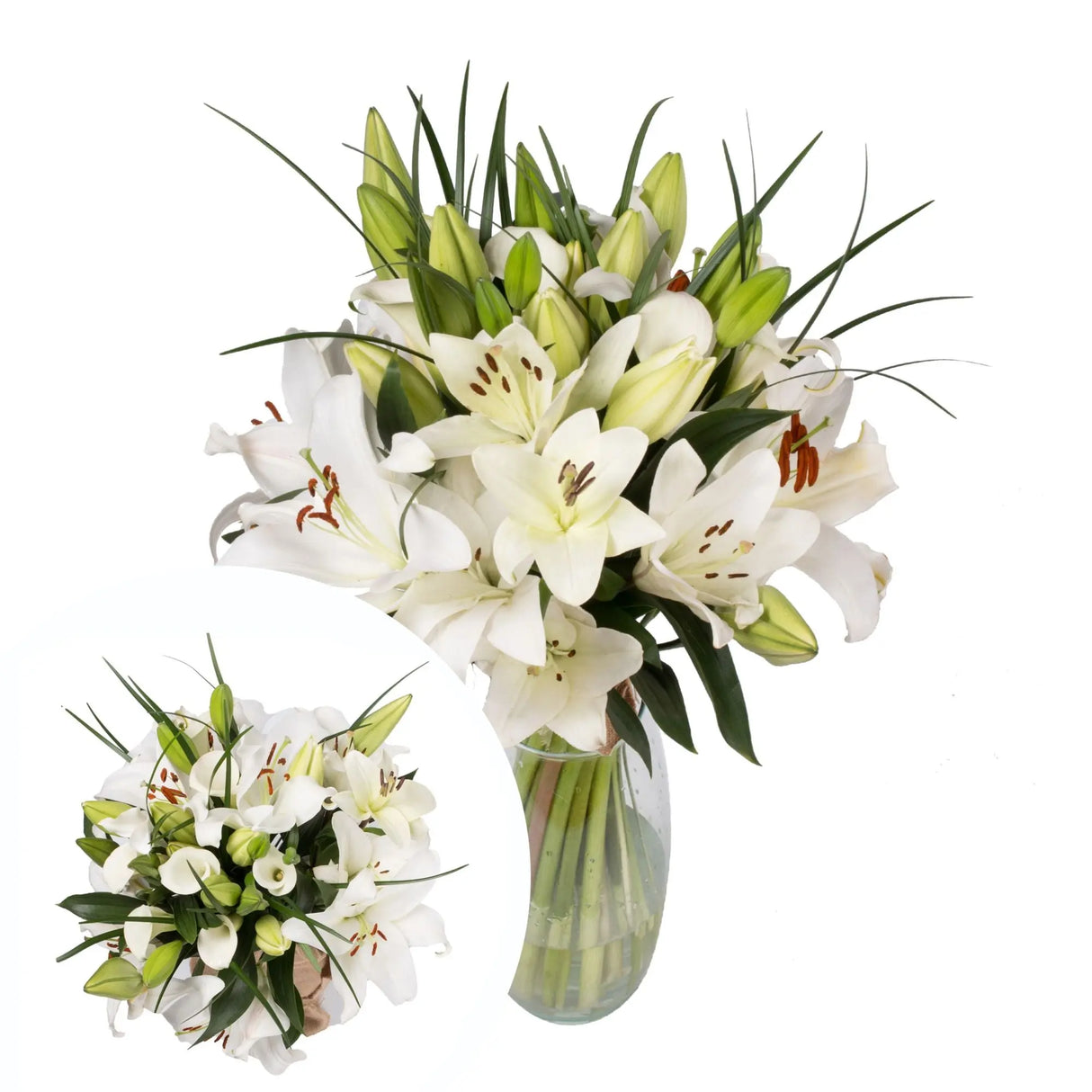 InBloom White Dove Bouquet (19 Stems) | Elegant White Roses for Any Occasion InBloom Group