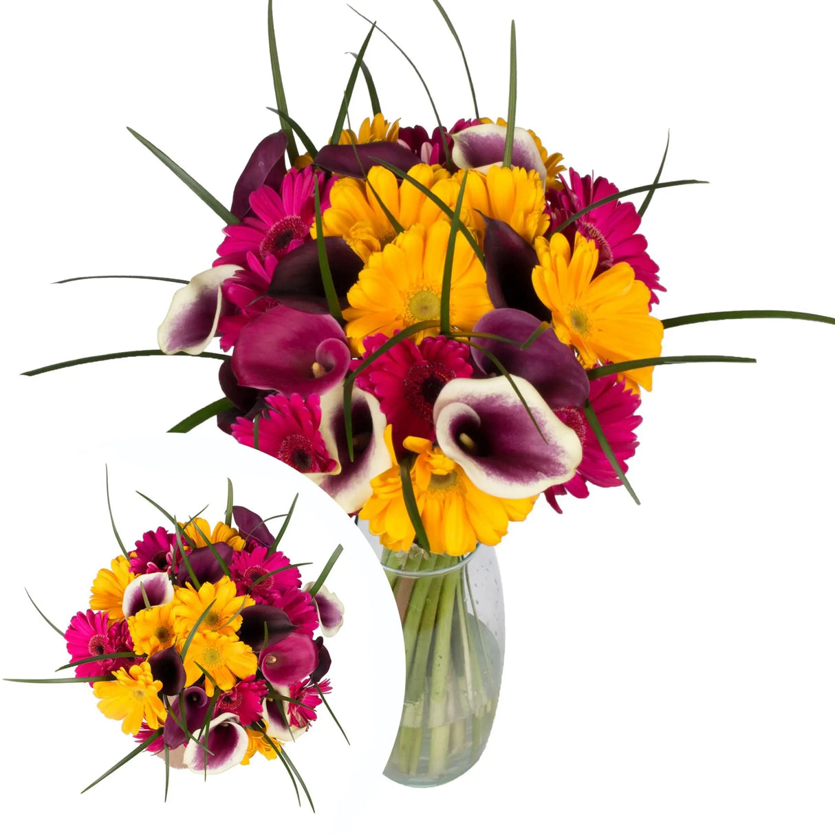 InBloom Mardi Gras Floral Bouquet (32 Stems) | Bold Colors for Vibrant Celebrations InBloom Group
