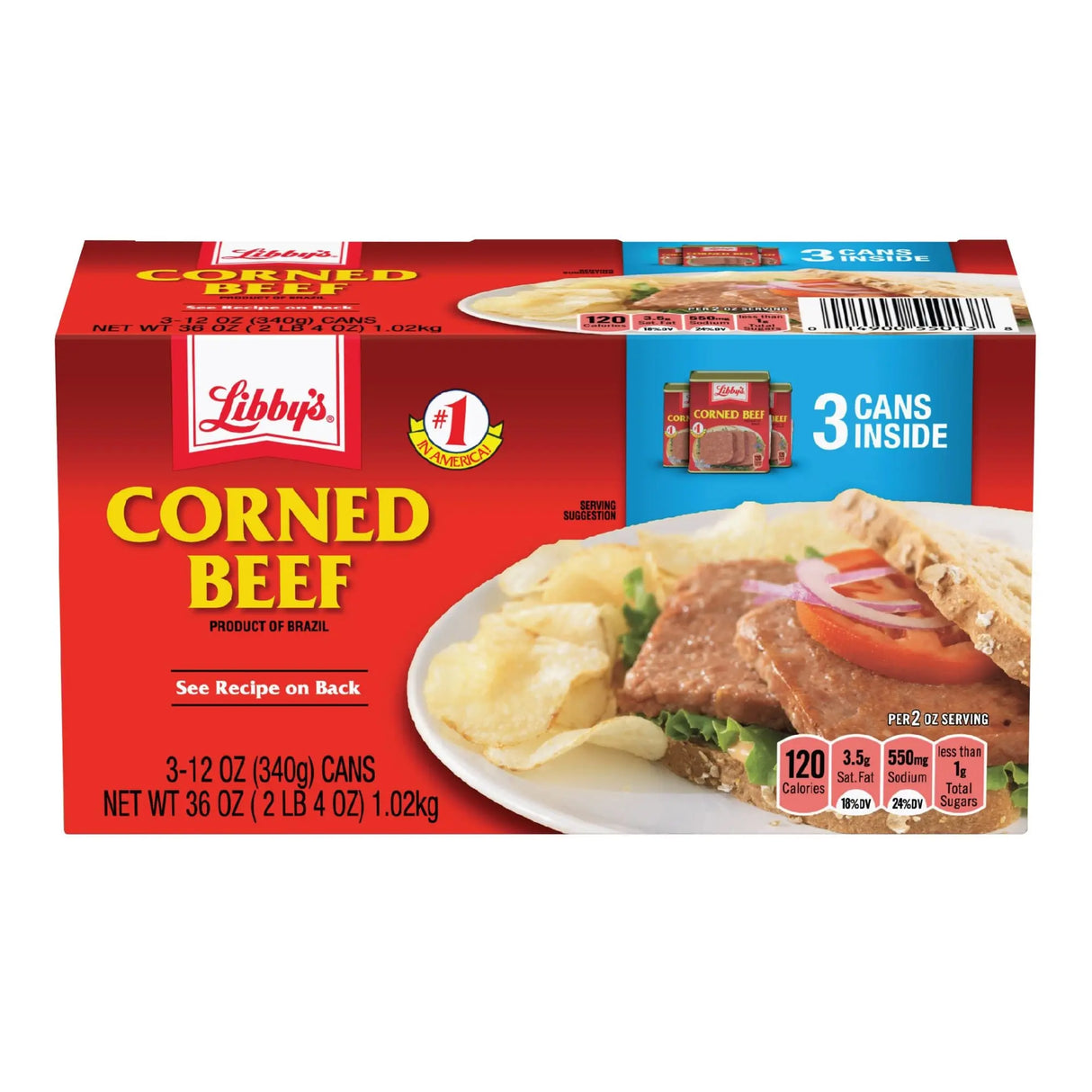 Libby's Corned Beef (3-Pack, 12 oz Each) | Tender, Ready-to-Eat Salted Beef Libby's