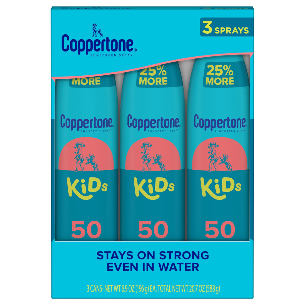 Coppertone kids sunscreen spray 3 pack