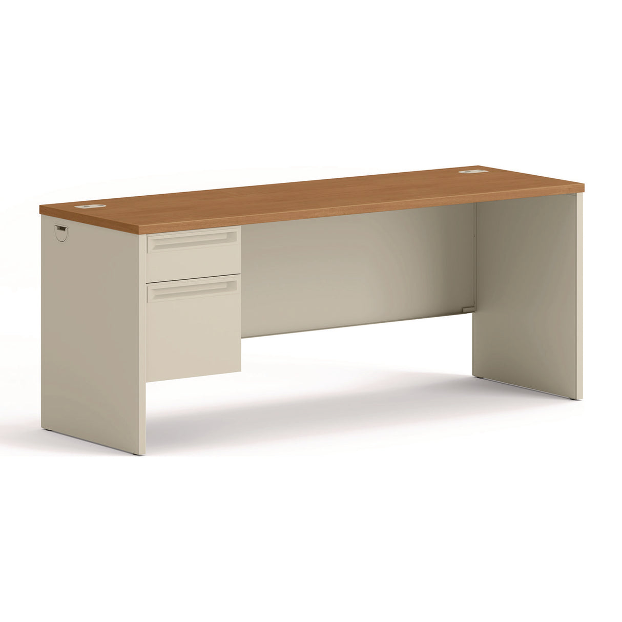 HON 38000 Series Left Pedestal Credenza, 72w x 24d x 29.5h, Harvest/Putty (38855LCL)