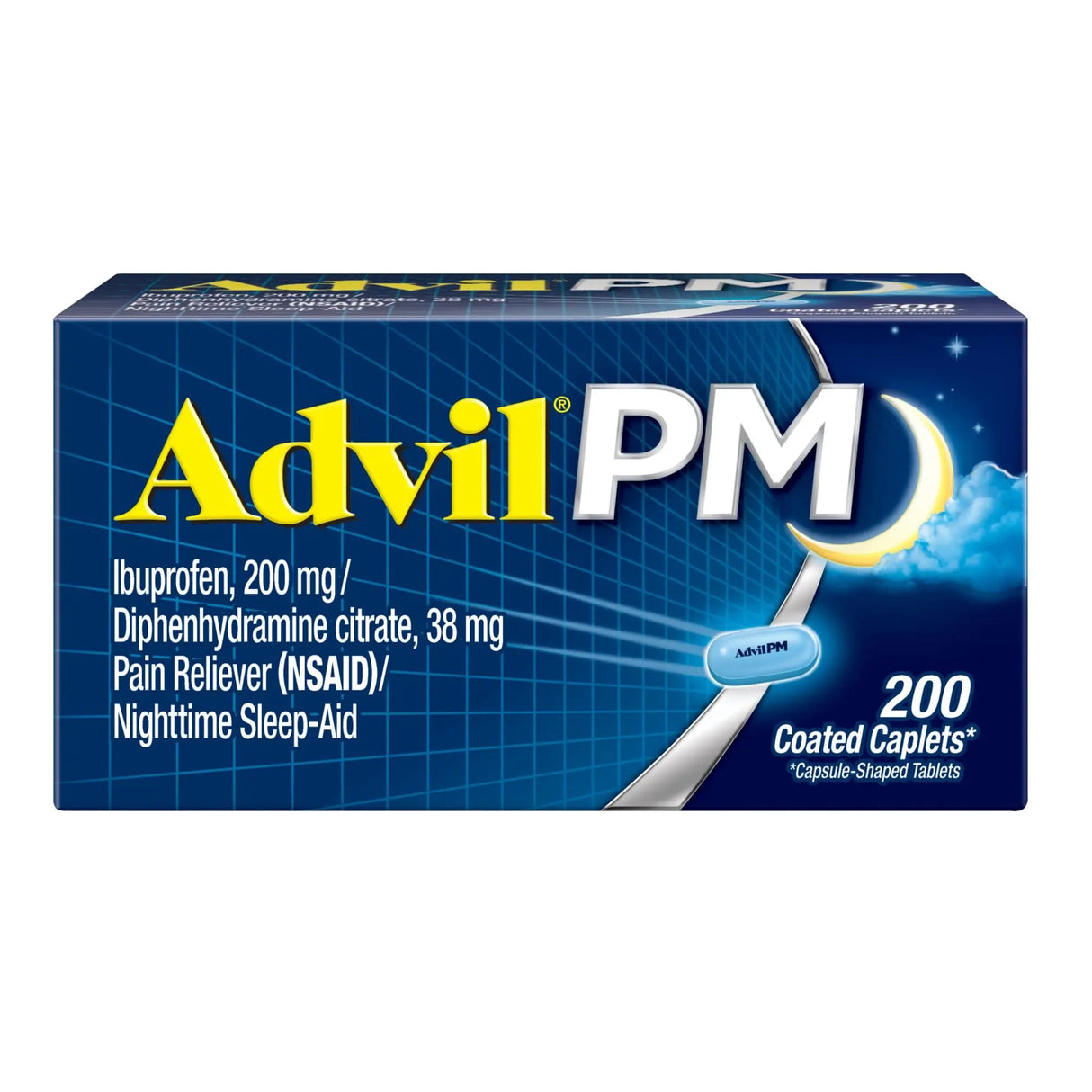 Advil PM Caplets (200 ct) | Pain Relief & Sleep Aid Advil