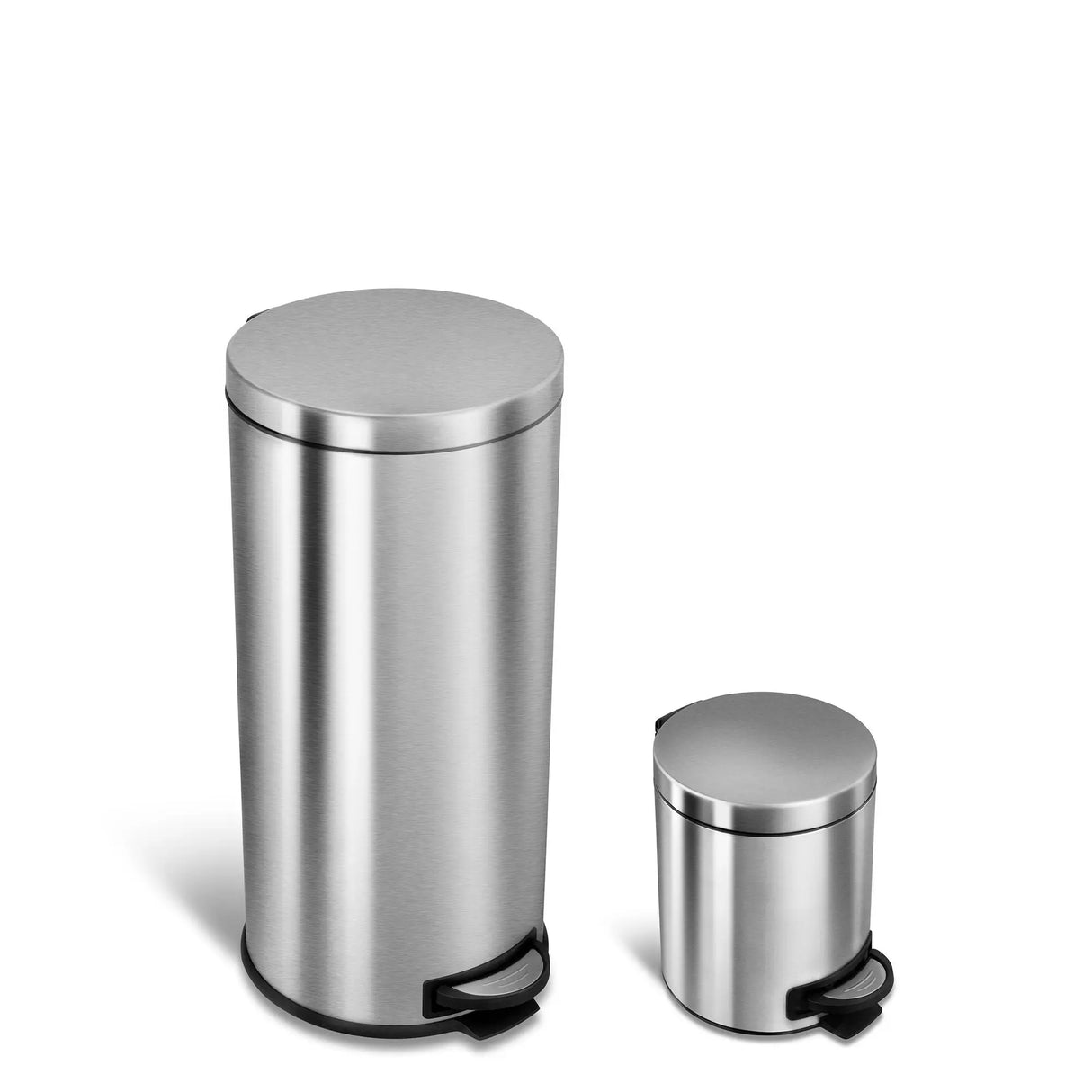 Nine Stars Step-On Trash Can Combo (7.9 & 1.3 Gal) | Dual-Size Hands-Free Waste Bins Nine Stars
