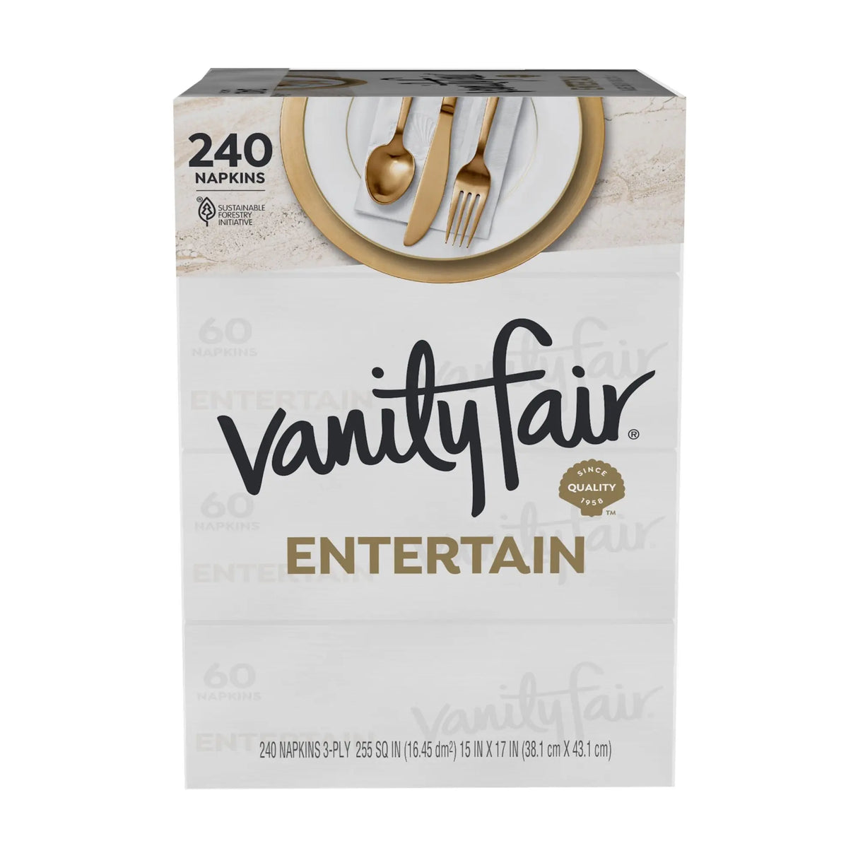 Vanity Fair Entertain Paper Napkins (240 ct.) | Stylish & Soft for Dinner Parties Vanity Fair