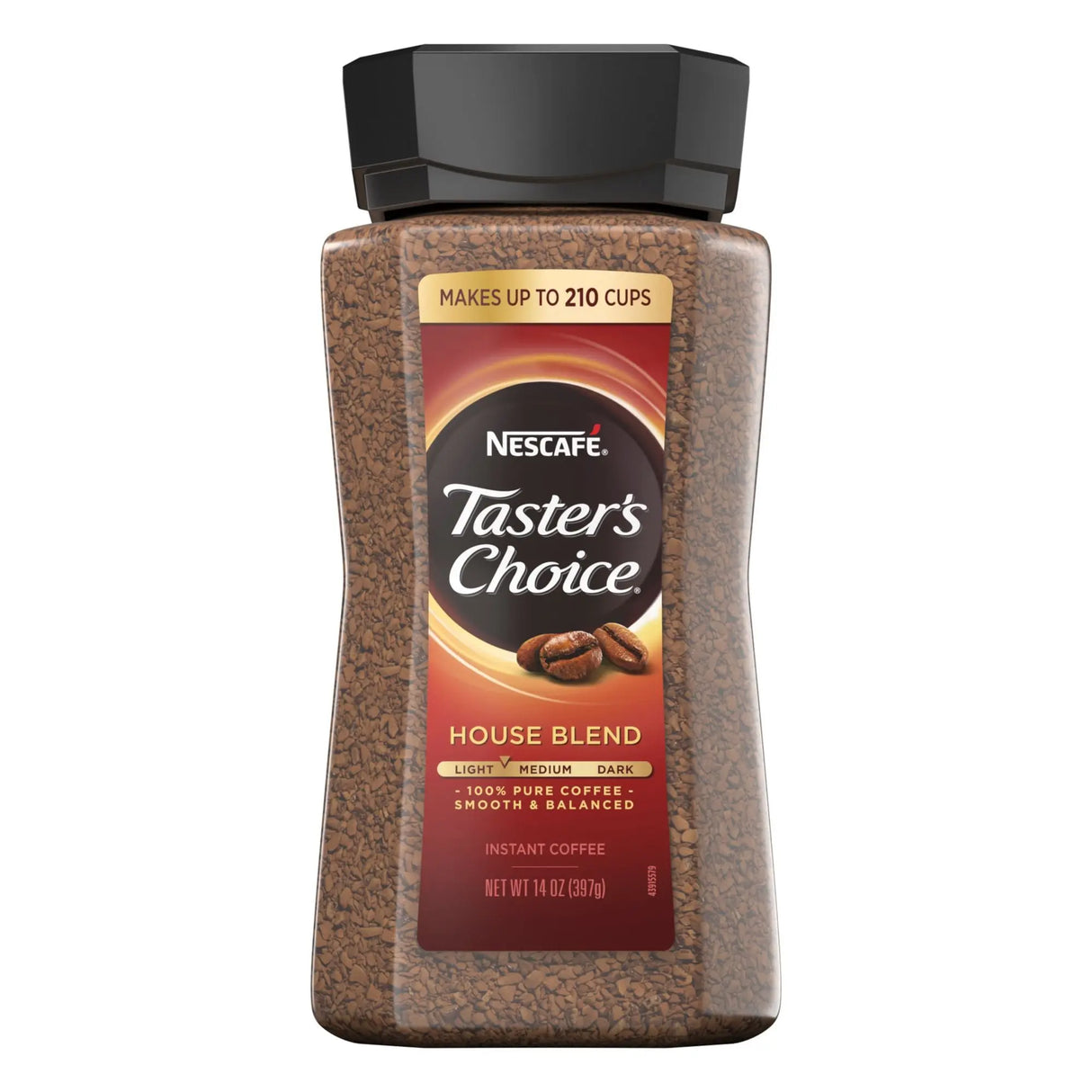 Nescafe Taster's Choice House Blend Instant Coffee (14 oz) | Smooth Classic Morning Brew Nescafe