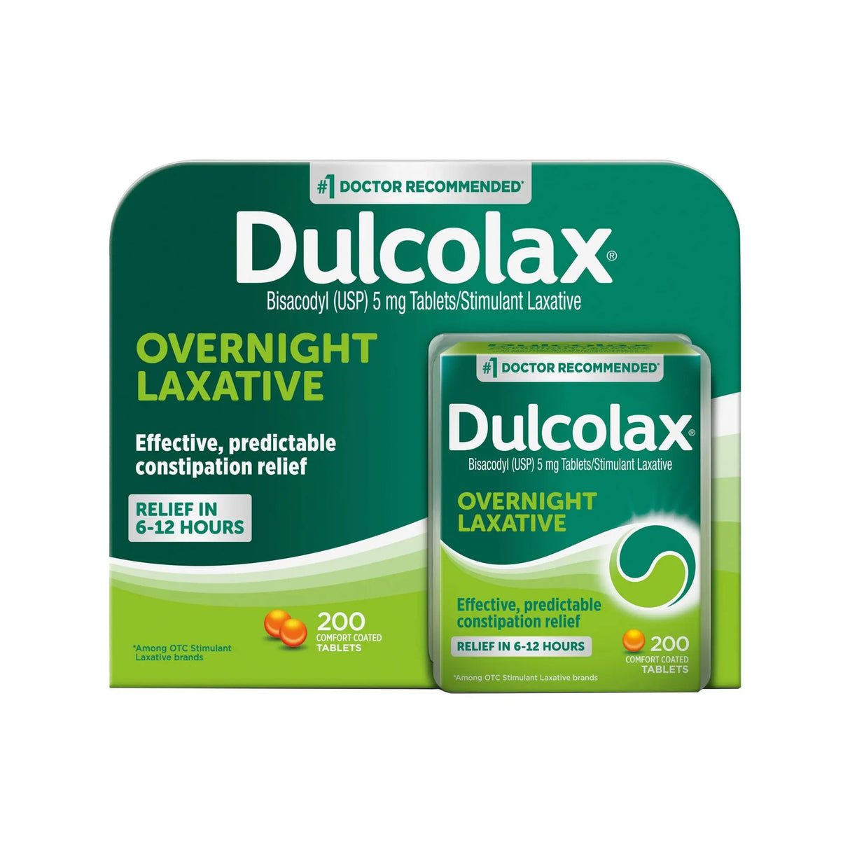 Dulcolax Laxative Tablets (200 Count) | Gentle Overnight Constipation Relief Dulcolax