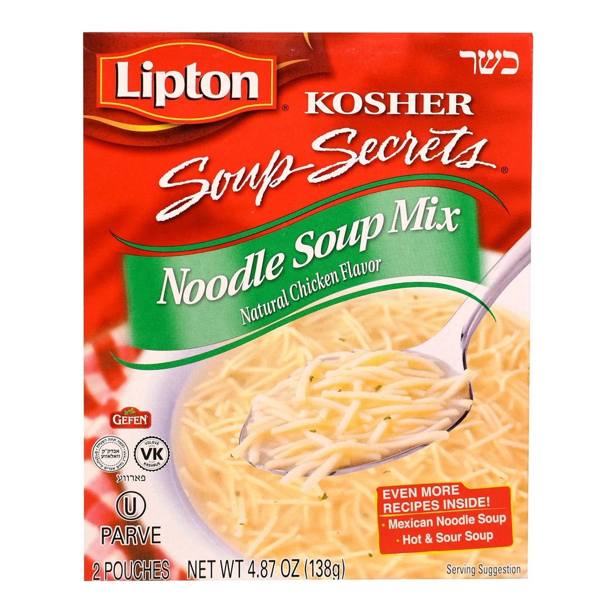 Lipton Kosher Chicken Noodle Soup (4-Pack, 4.3 oz Each) | Classic Comfort Broth Lipton