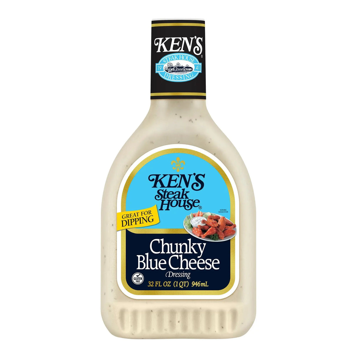 Ken's Chunky Blue Cheese Dressing (32 oz) | Rich & Creamy Steakhouse Flavor Ken's Steak House