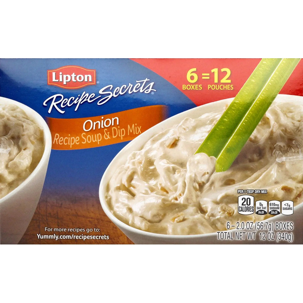 Lipton Recipe Secrets Onion Soup & Dip Mix (6-Pack, 2 oz Each) | Savory Flavor Enhancer Lipton
